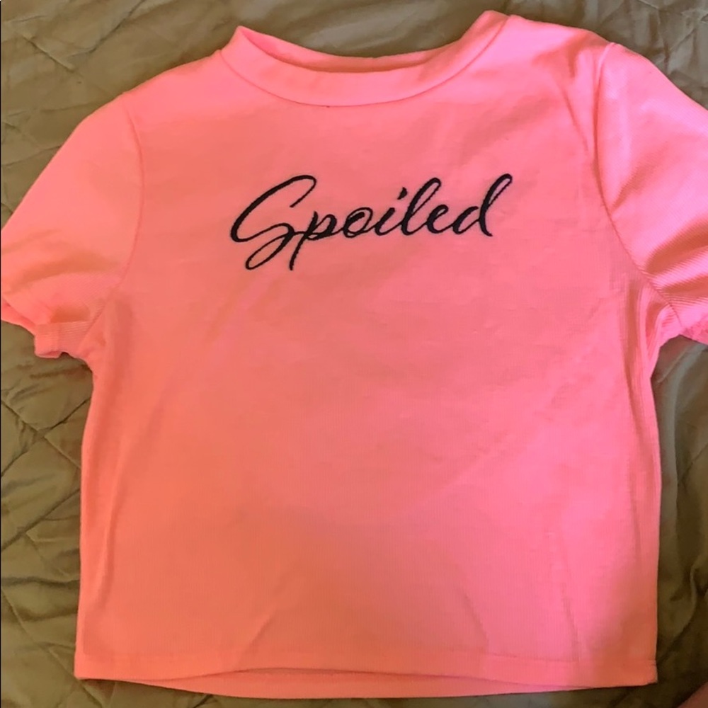 Fashion nova spoiled pink crop top